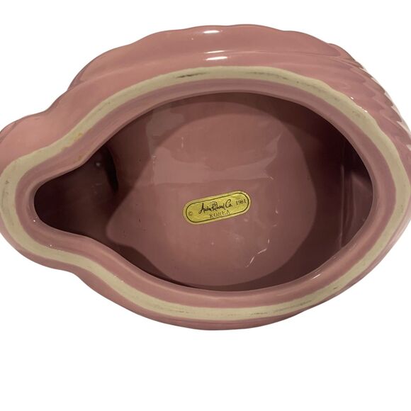 Vintage Andre Richard Ceramic Mauve Swan Soap Dish Towel Holder Trinket Dish 80s - Picture 6 of 9